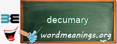 WordMeaning blackboard for decumary